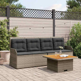 vidaXL 3-delige Loungeset met kussens poly rattan zwart