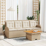 vidaXL 3-delige Loungeset met kussens poly rattan zwart