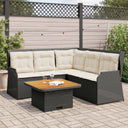 vidaXL 4-delige Loungeset met kussens poly rattan zwart