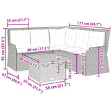 vidaXL 4-delige Loungeset met kussens poly rattan zwart