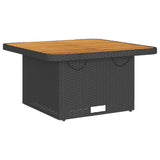 vidaXL 4-delige Loungeset met kussens poly rattan zwart