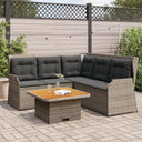 vidaXL 4-delige Loungeset met kussens poly rattan zwart