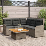 vidaXL 4-delige Loungeset met kussens poly rattan zwart