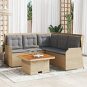 vidaXL 4-delige Loungeset met kussens poly rattan zwart