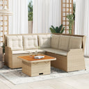 vidaXL 4-delige Loungeset met kussens poly rattan zwart