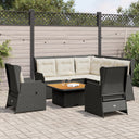 vidaXL 6-delige Loungeset met kussens poly rattan grijs