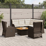vidaXL 6-delige Loungeset met kussens poly rattan grijs