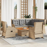 vidaXL 6-delige Loungeset met kussens poly rattan grijs