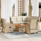vidaXL 6-delige Loungeset met kussens poly rattan grijs