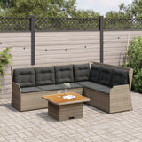 vidaXL 5-delige Loungeset met kussens poly rattan zwart