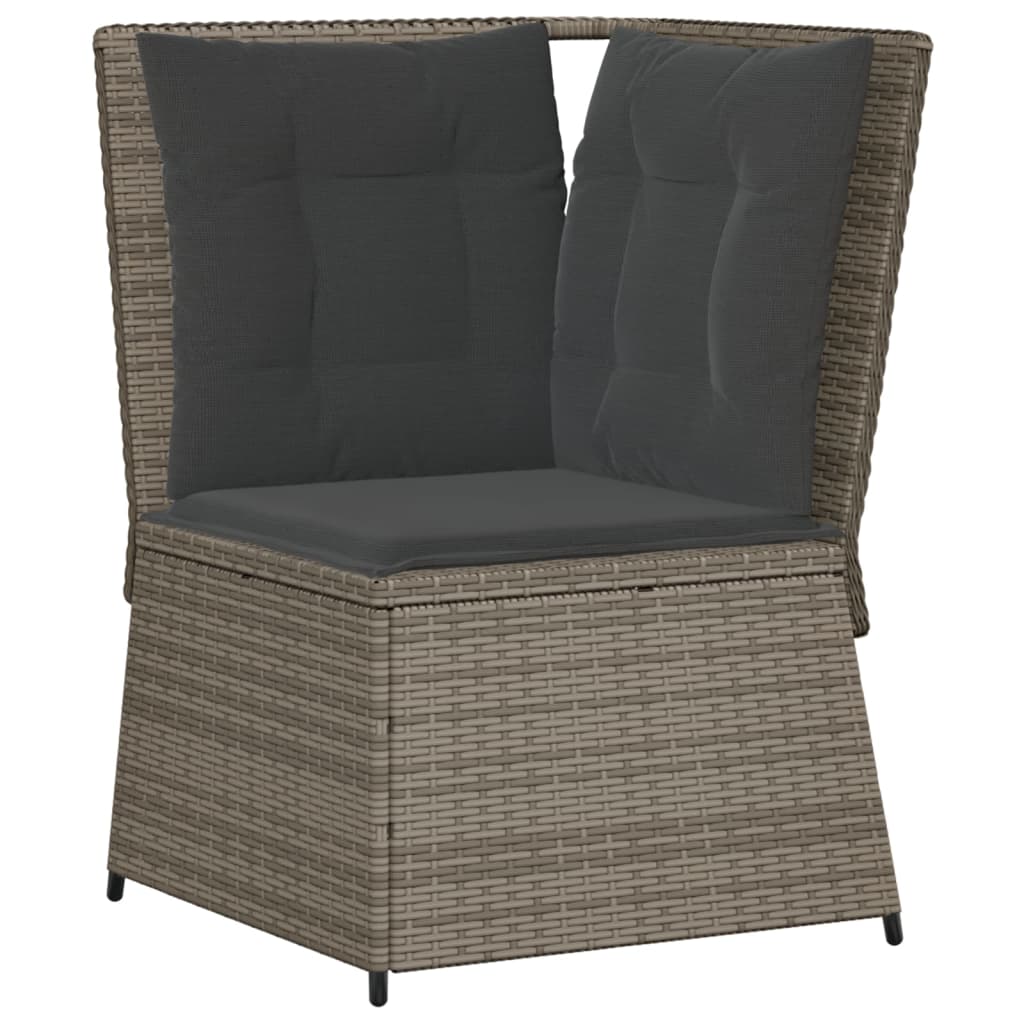 vidaXL 5-delige Loungeset met kussens poly rattan zwart