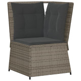 vidaXL 5-delige Loungeset met kussens poly rattan zwart
