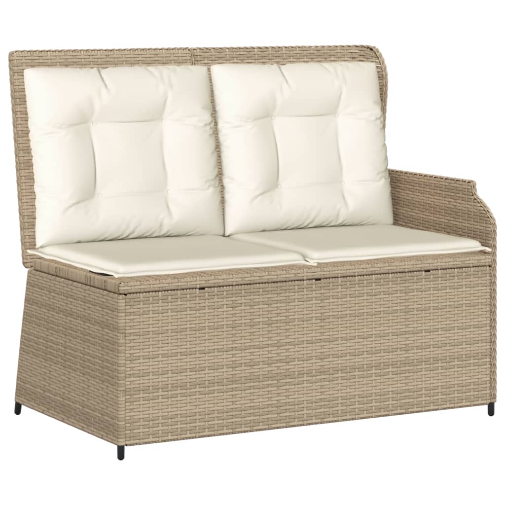vidaXL 5-delige Loungeset met kussens poly rattan beige