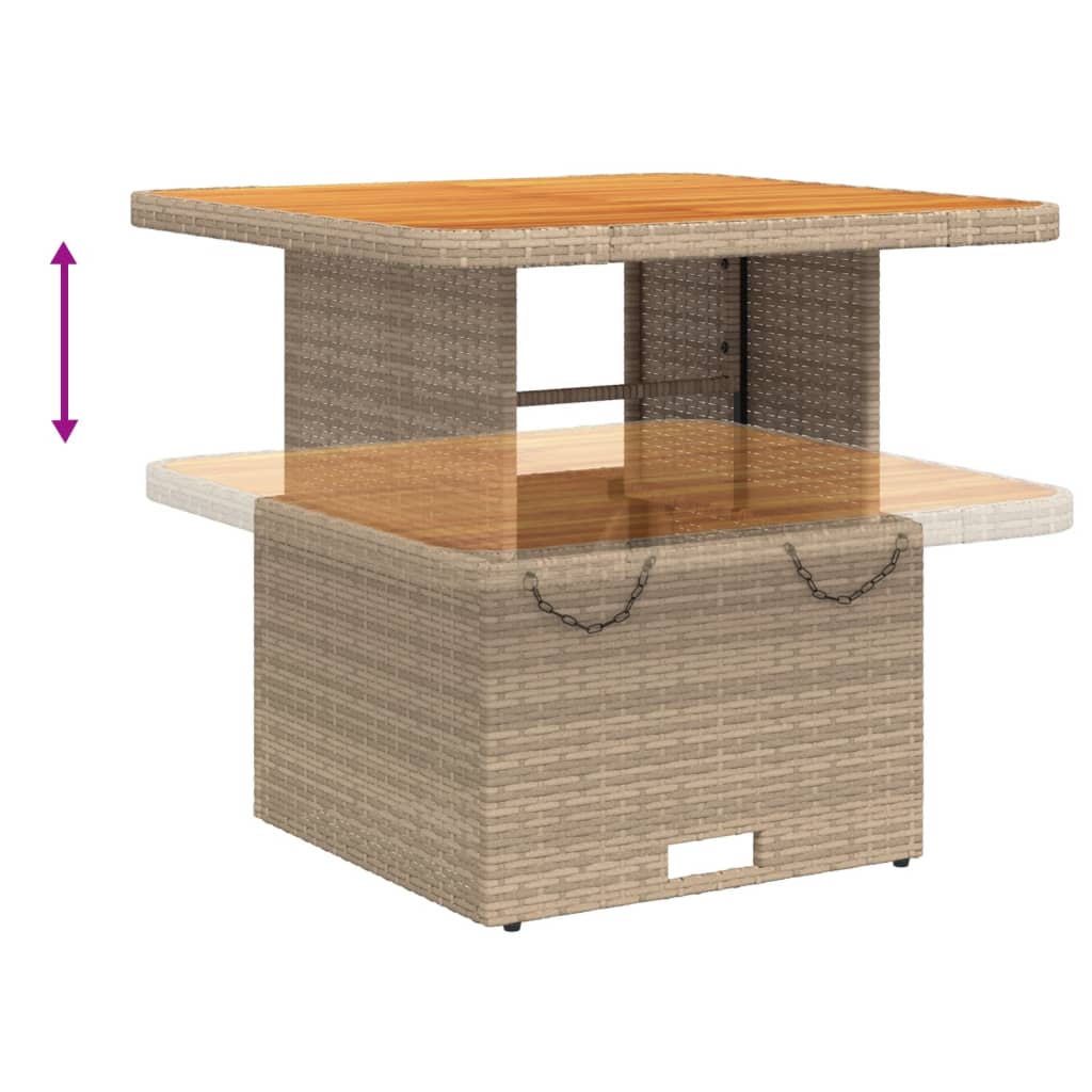 vidaXL 5-delige Loungeset met kussens poly rattan beige