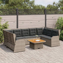 vidaXL 7-delige Loungeset met kussens poly rattan zwart