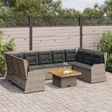 vidaXL 7-delige Loungeset met kussens poly rattan zwart