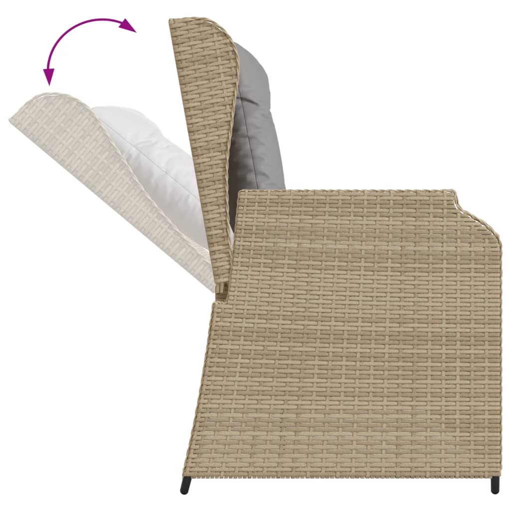 vidaXL 7-delige Loungeset met kussens poly rattan zwart
