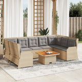 vidaXL 7-delige Loungeset met kussens poly rattan zwart