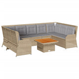 vidaXL 7-delige Loungeset met kussens poly rattan zwart