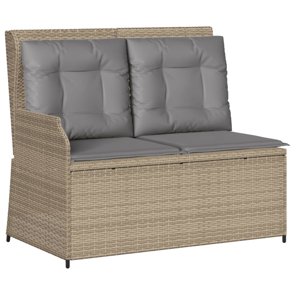 vidaXL 7-delige Loungeset met kussens poly rattan zwart