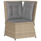 vidaXL 7-delige Loungeset met kussens poly rattan zwart
