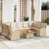 vidaXL 7-delige Loungeset met kussens poly rattan zwart