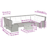 vidaXL 7-delige Loungeset met kussens poly rattan zwart