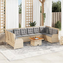 vidaXL 7-delige Loungeset met kussens poly rattan zwart
