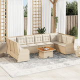 vidaXL 7-delige Loungeset met kussens poly rattan zwart