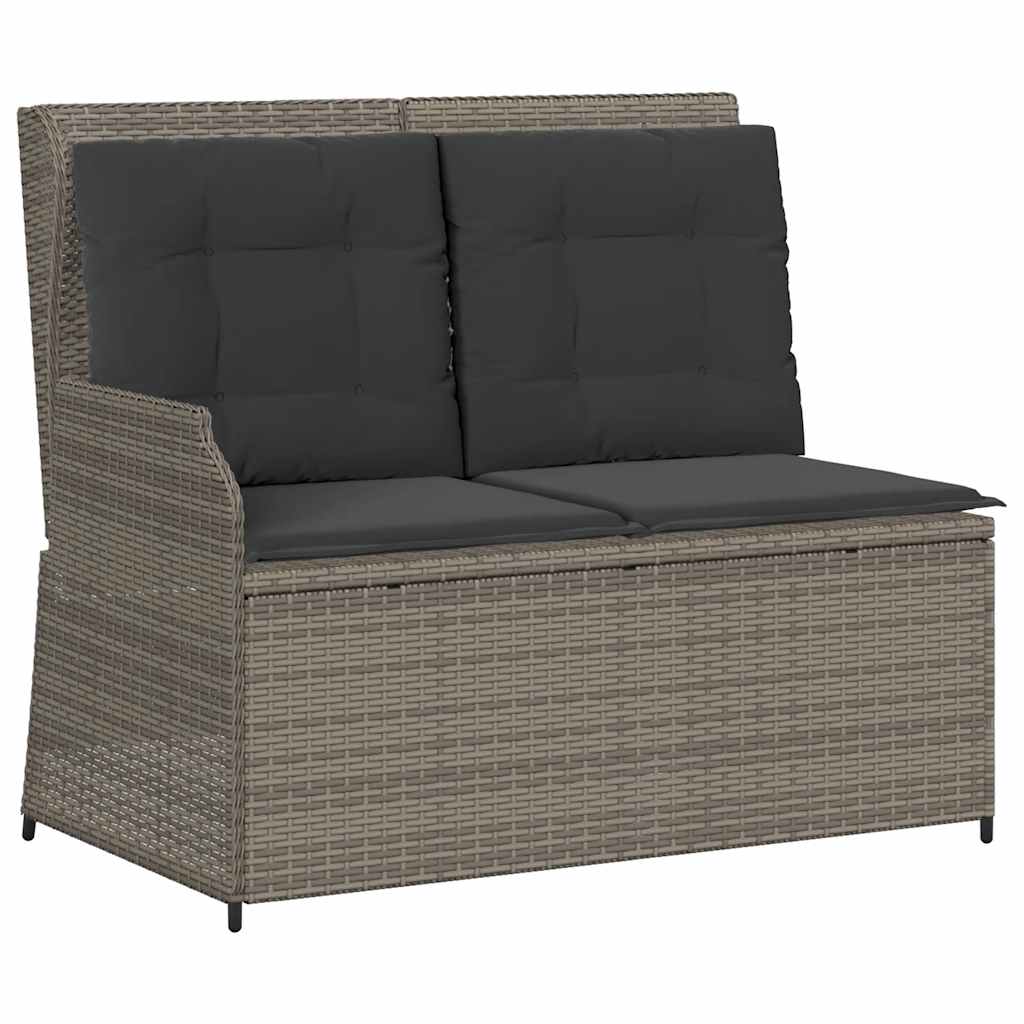 vidaXL 3-delige Loungeset met kussens poly rattan zwart