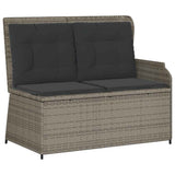 vidaXL 3-delige Loungeset met kussens poly rattan zwart