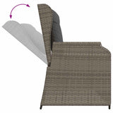 vidaXL 3-delige Loungeset met kussens poly rattan zwart