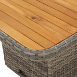 vidaXL 3-delige Loungeset met kussens poly rattan zwart