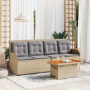 vidaXL 3-delige Loungeset met kussens poly rattan zwart