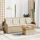 vidaXL 3-delige Loungeset met kussens poly rattan zwart