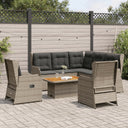 vidaXL 6-delige Loungeset met kussens poly rattan beige