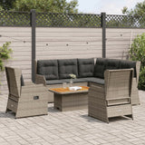 vidaXL 6-delige Loungeset met kussens poly rattan beige