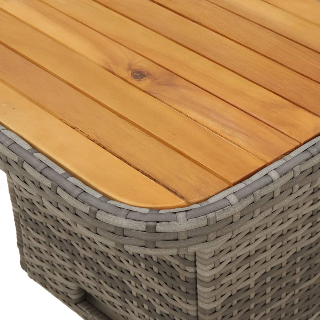 vidaXL 6-delige Loungeset met kussens poly rattan beige