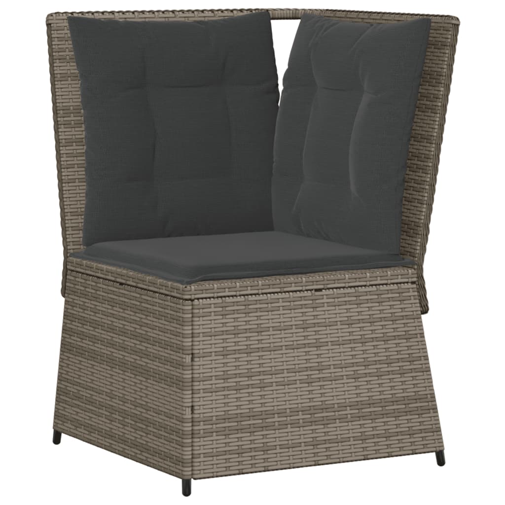 vidaXL 6-delige Loungeset met kussens poly rattan beige