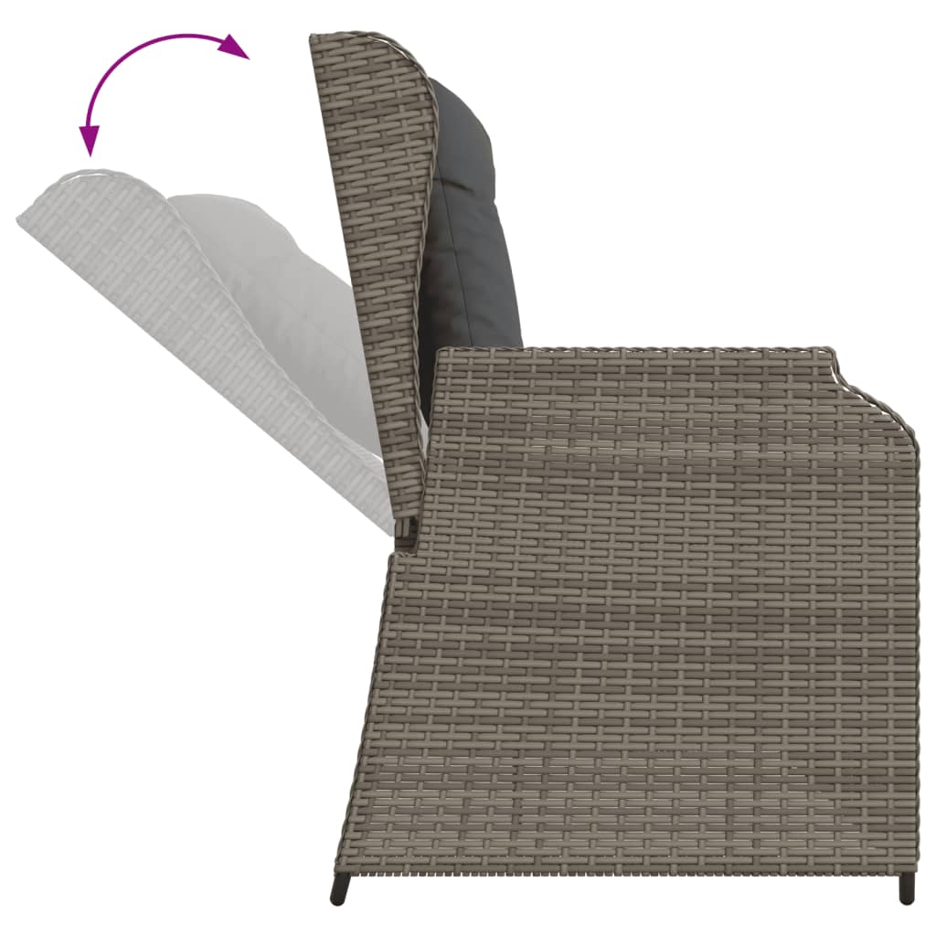 vidaXL 6-delige Loungeset met kussens poly rattan beige