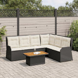 vidaXL 5-Piece Lounge Set with Cushions Poly Rattan Black