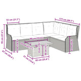 vidaXL 5-Piece Lounge Set with Cushions Poly Rattan Black