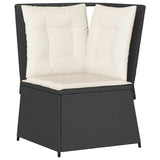 vidaXL 5-Piece Lounge Set with Cushions Poly Rattan Black