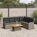 vidaXL 5-Piece Lounge Set with Cushions Poly Rattan Black