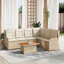 vidaXL 5-Piece Lounge Set with Cushions Poly Rattan Black