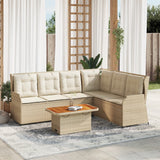 vidaXL 5-Piece Lounge Set with Cushions Poly Rattan Black