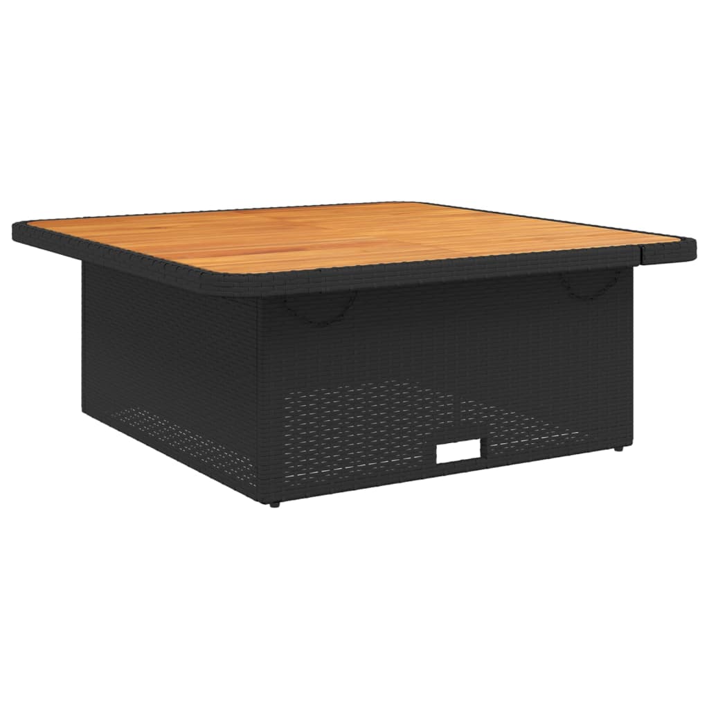 vidaXL 3-delige Loungeset met kussens poly rattan zwart