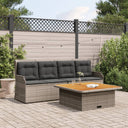 vidaXL 3-delige Loungeset met kussens poly rattan zwart