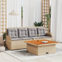 vidaXL 3-delige Loungeset met kussens poly rattan zwart