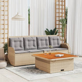 vidaXL 3-delige Loungeset met kussens poly rattan zwart
